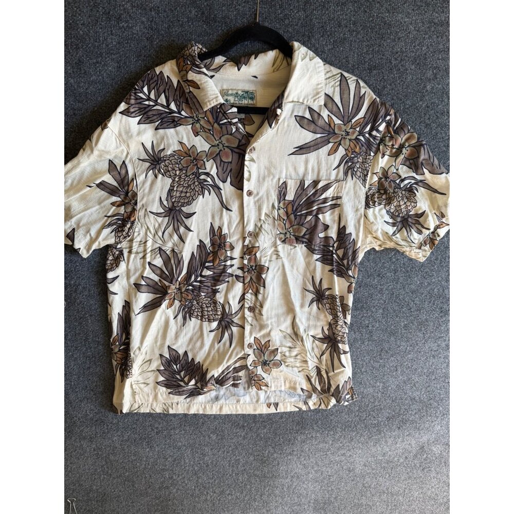 Vintage Havana Jacks Cafe Hawaiian Shirt Floral Pineapple Print 100% Cotton Mens